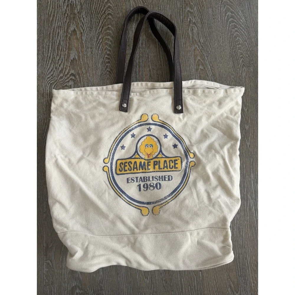 Sesame Place Theme Park‎ Langhorne PA Canvas Tote Bag Souvenir Travel Big Bird
